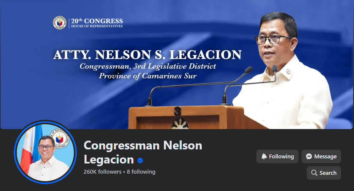 Congressman Nelson Legacion (260k+ followers)